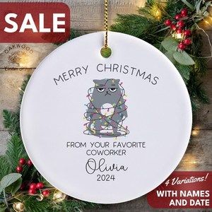 Coworker Gift Personalized Christmas Ornament 2024 Custom Coworker Ornament